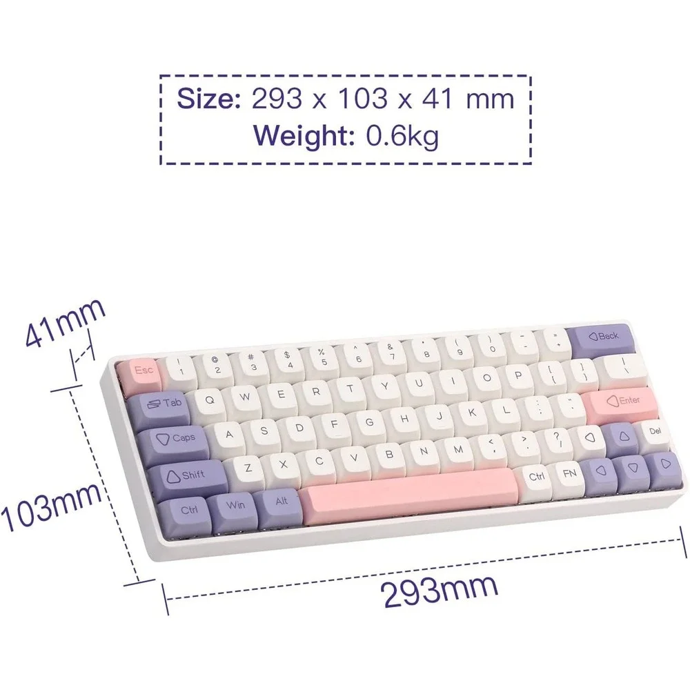 EPOMAKER EP64 60% Wireless Gaming Mechanical Keyboard 2.4GH Bluetooth 5.0 USB-C
